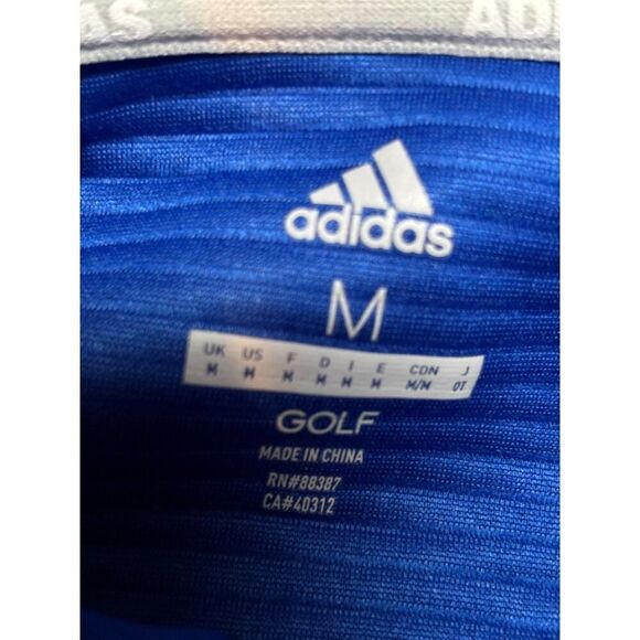 Adidas Golf Blue Full-Zip Ribbed Jacket With Embroidered OWL Logo Medium Size - Picture 3 of 10